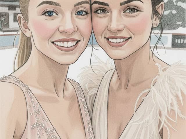 Pencil Sketch of Sydney Sweeney and Ana de Armas Selfie