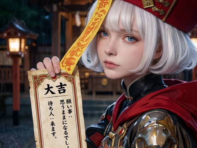 Photorealistic Omikuji (Fortune Slip) Design
