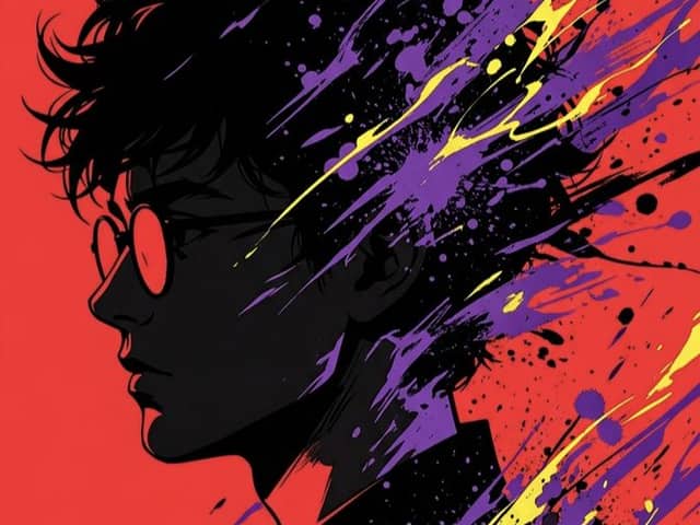 Silhouette Pop Art con schizzi di colore