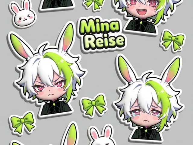 Planche d'autocollants gonflés style personnage Chibi