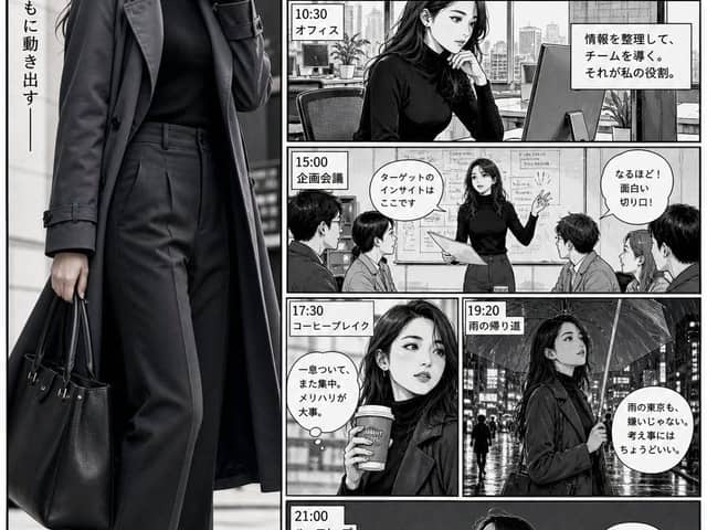 Realistic Professional Woman in Manga Page Layout