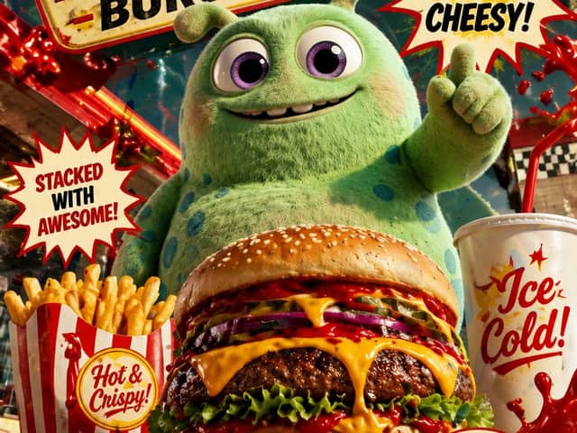 Poster pubblicitario retrò di fast food