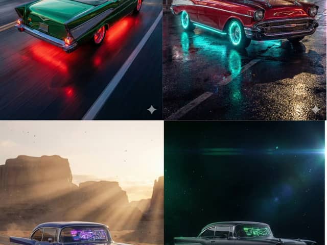 Retro-Futuristic Muscle Car Prompt