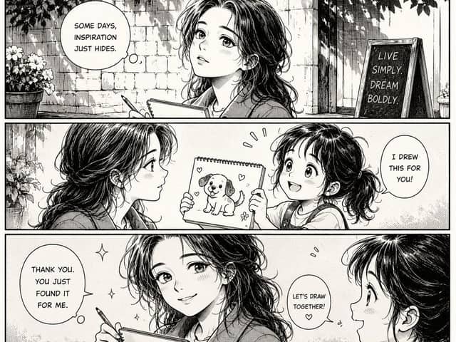 Trasformazione in fumetto manga retrò disegnato a mano