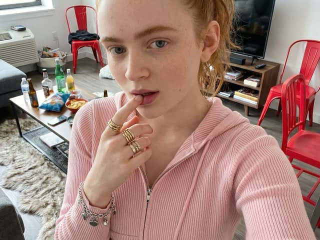 Sadie Sink Candid Selfie in Loungewear Prompt