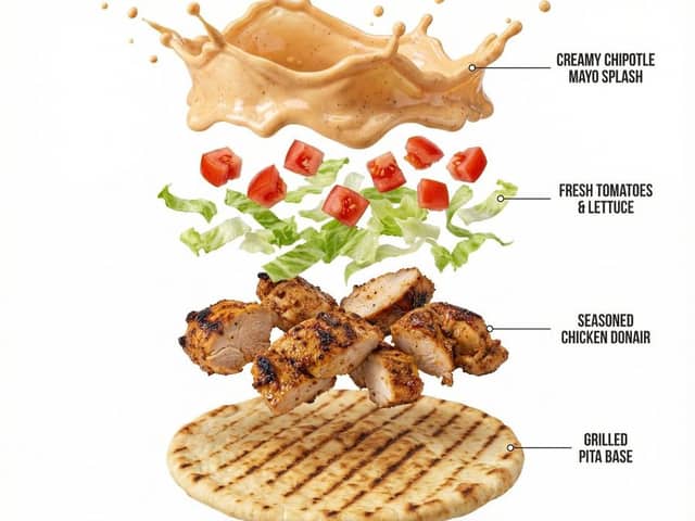 Shawarma Product Photography and Exploded Infographic