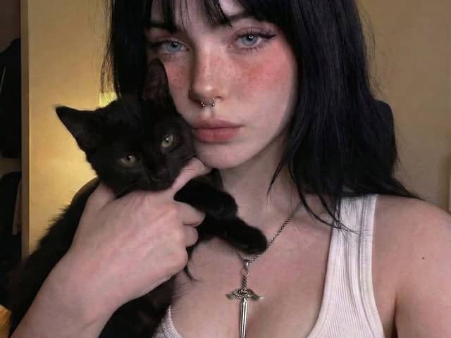Soft Grunge Selfie with Black Cat Companion