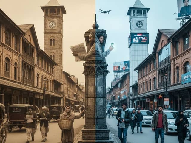 Split-Screen Time Travel Scene