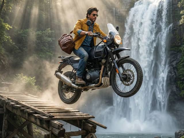 SRK Motorcycle Jump Action Shot Prompt
