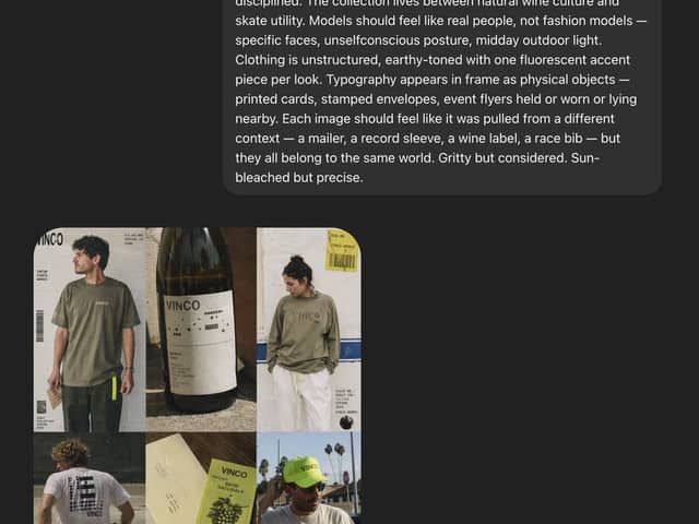 Capture d'écran de moodboard éditorial VINCO