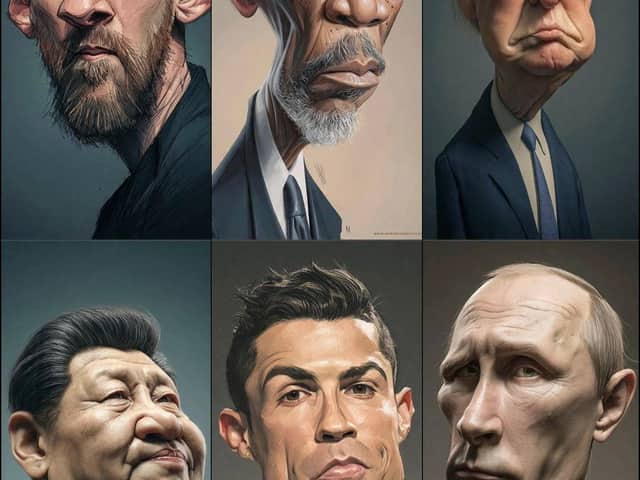 Structured Prompt for Hyperrealistic Caricature Portrait