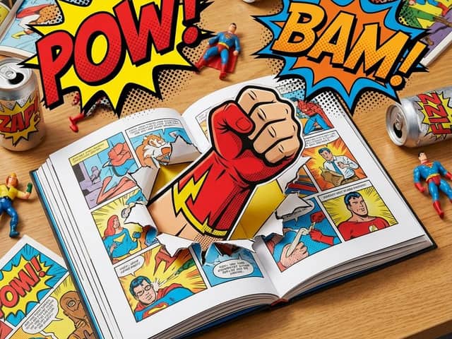 Superhero Comic Book Pop Art Diorama Prompt