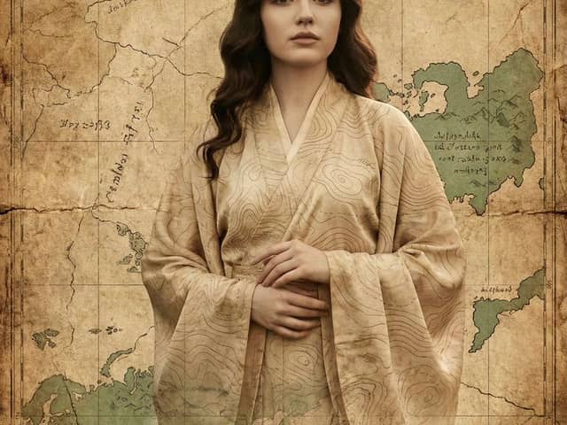 Surreal Fine-Art Portrait Emerging from Ancient Map