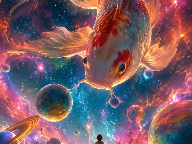 Prompt para Ilustração Surrealista de Carpa Koi