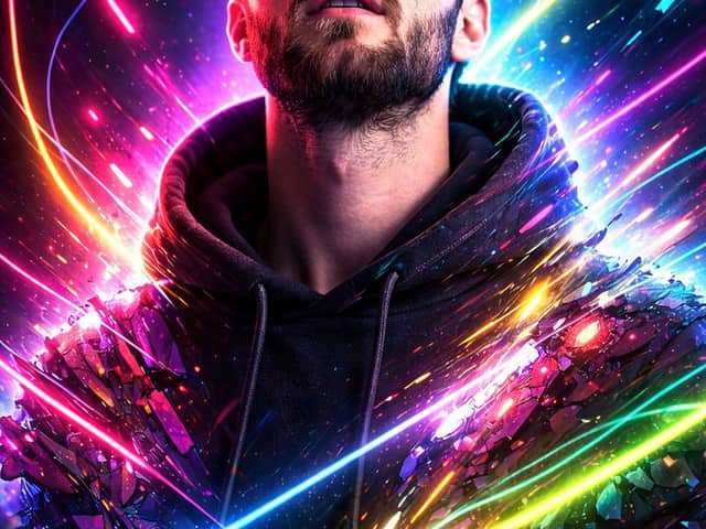Prompt de Retrato Digital Neon Synthwave