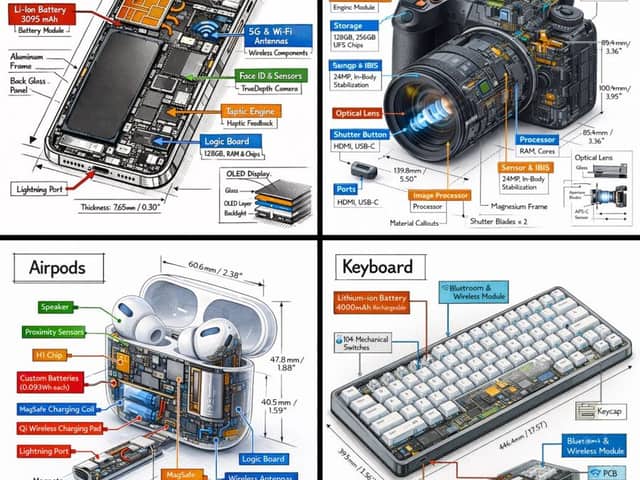 Technical Isometric Teardown Infographic