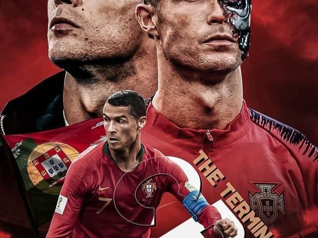 Pôster de Futebol Cibernético Futurista