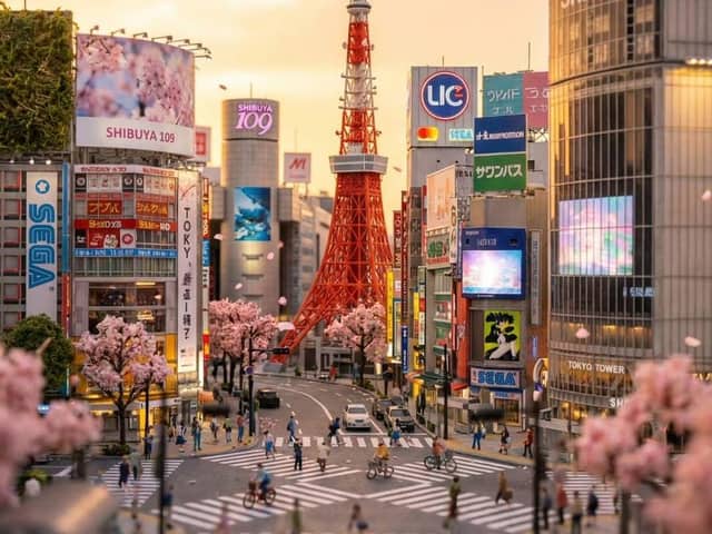 Mô hình tiểu cảnh Tokyo hiệu ứng Tilt-Shift