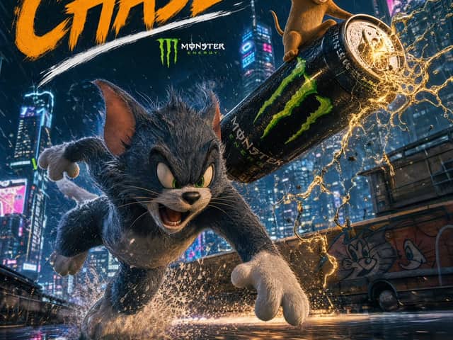 Pubblicità della bevanda energetica di Tom e Jerry