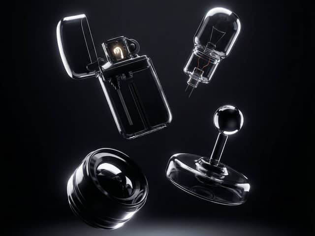 Ultra-Modern Transparent Black Hyperrealism