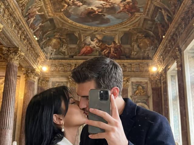 Ultra Photoreal Museum Mirror Kiss Selfie with Identity Lock