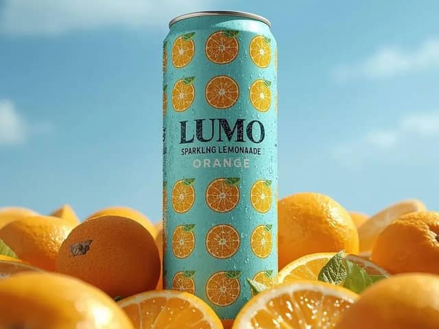 Photographie publicitaire de boissons ultra-réaliste (LUMO Soda)