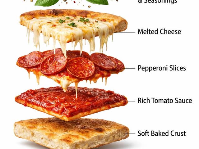 Ultra-Realistic Exploded Pizza Infographic and Motion Prompt