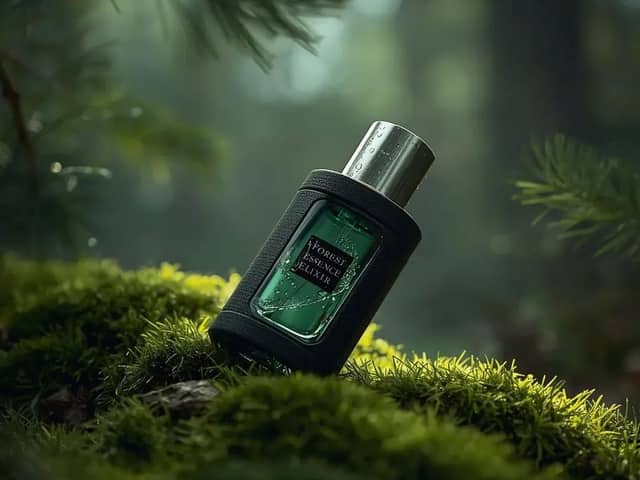 Photo de produit de parfum ultra-réaliste