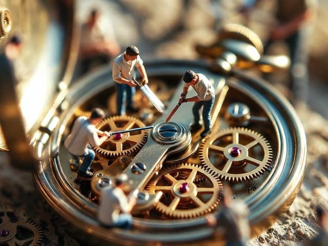 Ultra-realistic Macro Scene of Restoration Workers