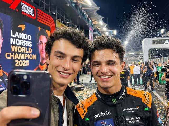 Ultra-realistic selfie with F1 champion Lando Norris