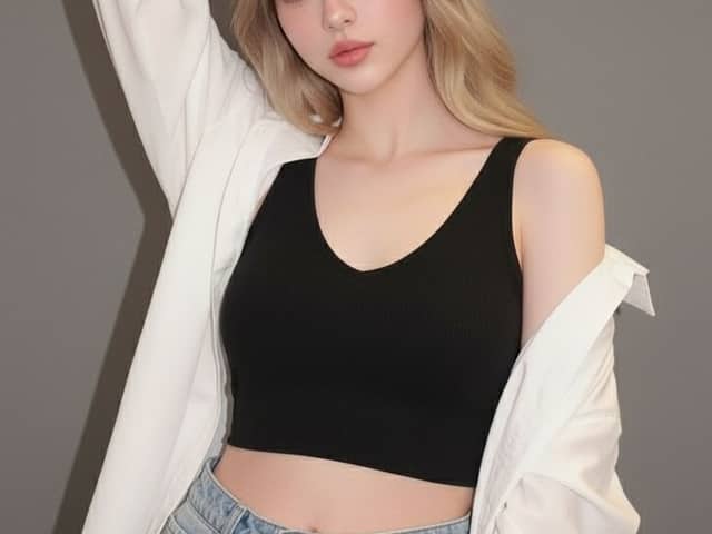 Ultra-realistic studio portrait of a young woman