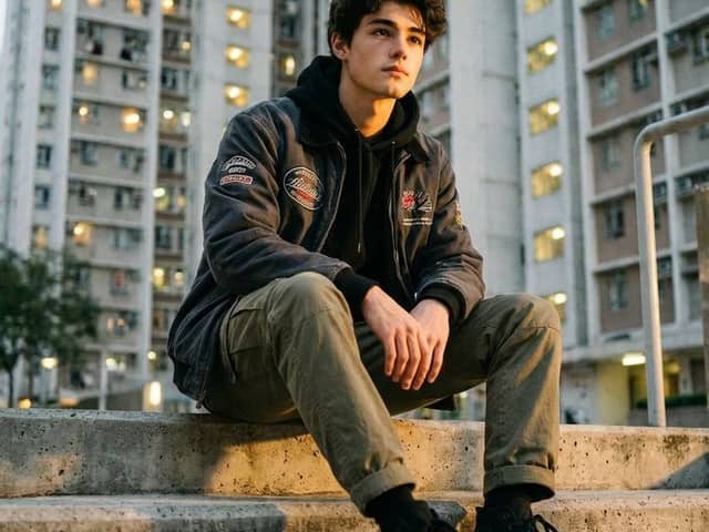 Urban Streetwear Portrait at Golden Hour Prompt