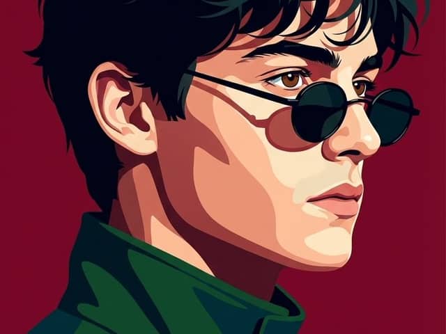 Vectorized Profile Portrait with Textural Detail