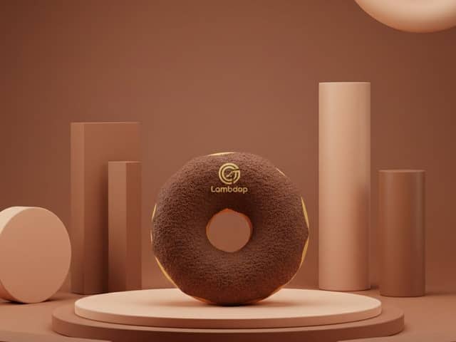 Photographie de produit en studio vertical d'un beignet au chocolat (3 variations)