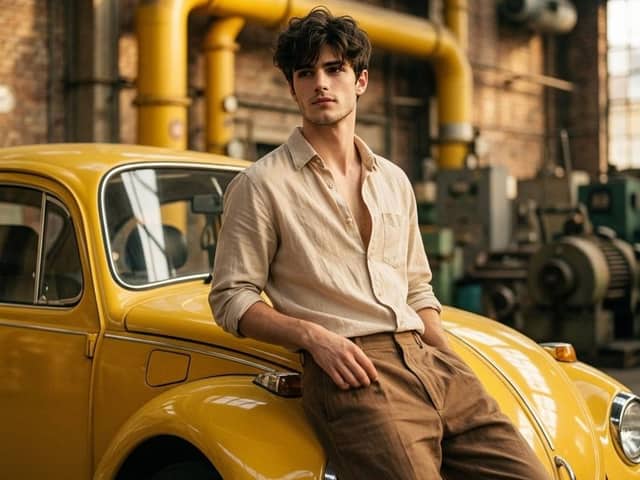 Ritratto di Auto d'Epoca in Ambiente Industriale