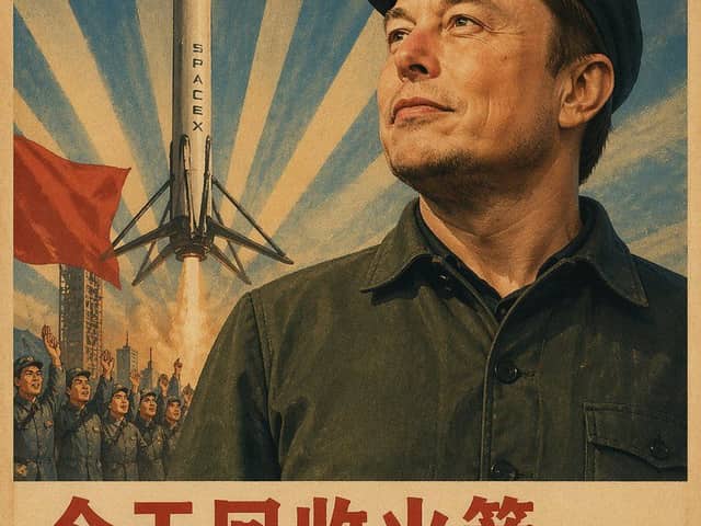 Poster di propaganda in stile vintage cinese di SpaceX