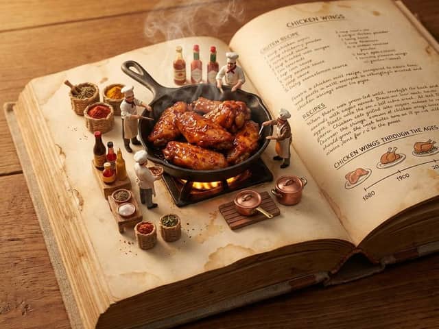 Vintage Cookbook Food Scene