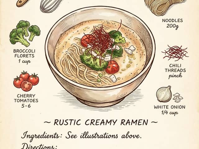 Vintage cookbook-style recipe illustration