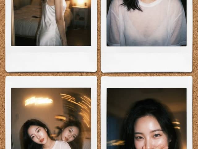 Vintage Film Korean Idol Mirror Selfie Collage