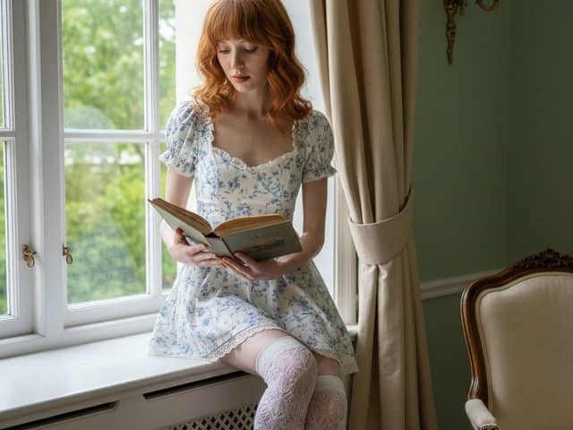 Vintage Interior Portrait with Copper Hair