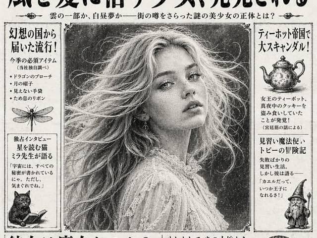 Vintage japanische Fantasy-Magie-Zeitung