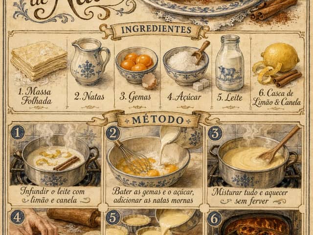 Affiche de recette vintage de Pastel de Nata