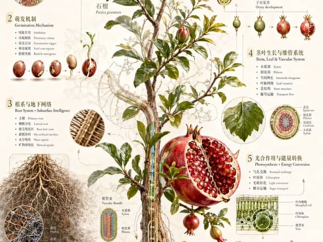 Vintage Pomegranate Growth Atlas