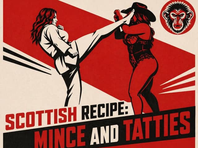 Pôster de Luta com Propaganda Vermelha Vintage