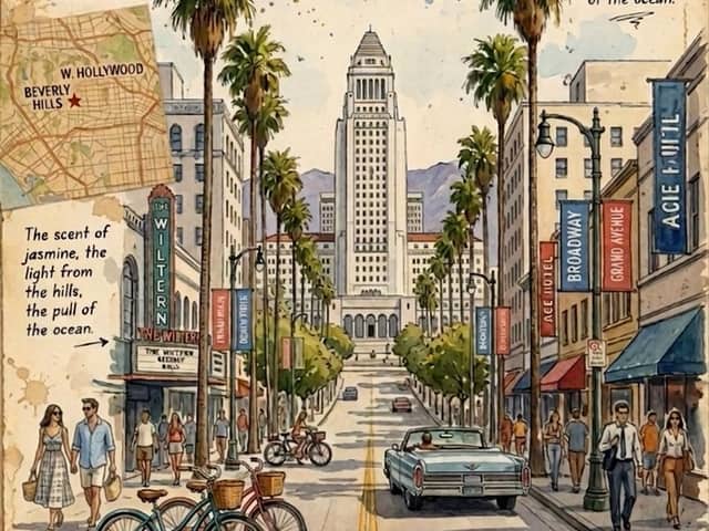Aquarela de diário de viagem vintage