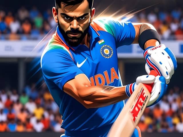 Dessin animé de cricket de Virat Kohli style Nano