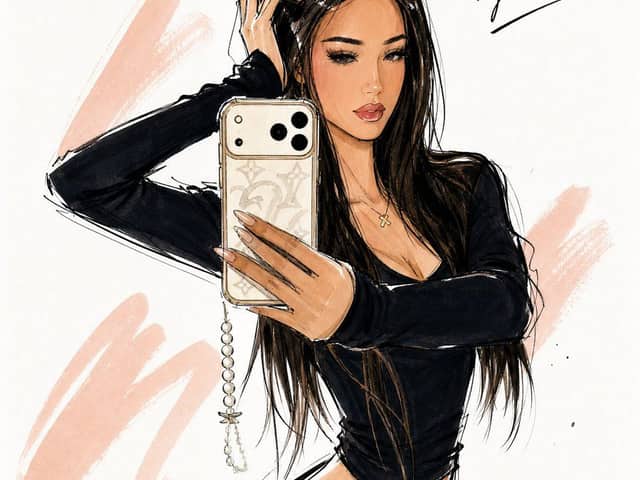 Croquis d'illustration de mode style Vogue