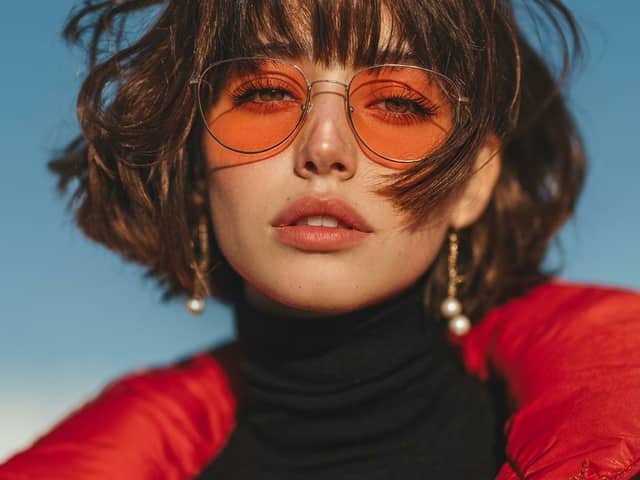 Vogue Style Red Puffer Jacket Portrait Prompt