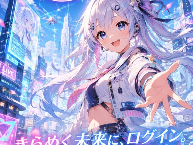 Futuristic VTuber Debut Poster