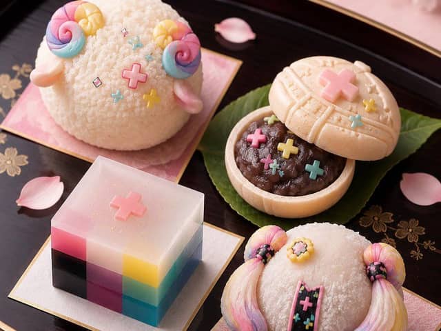 Photo publicitaire de Wagashi sur le thème d'un personnage